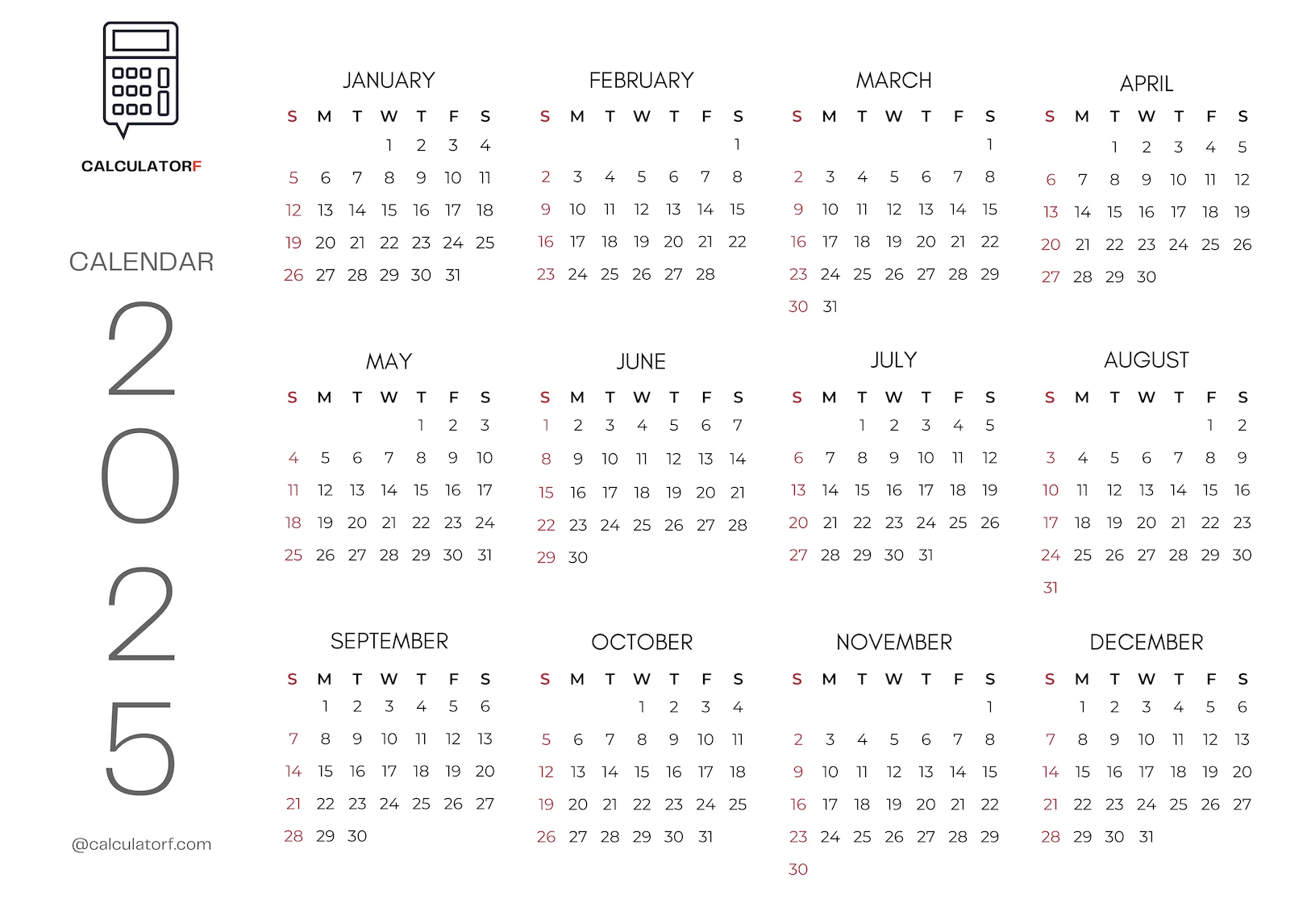 Calendar 2025