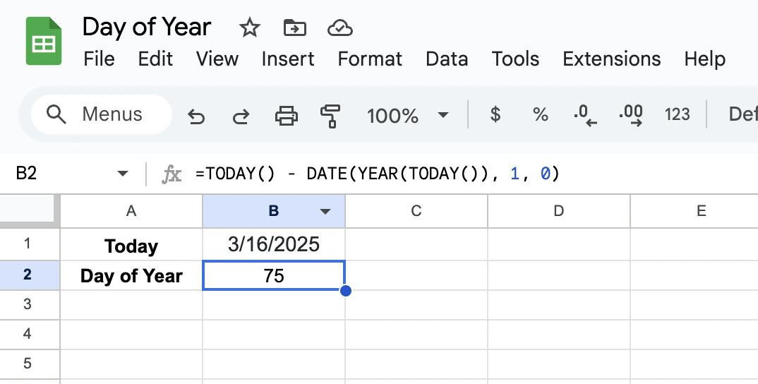 DOY Calendar Calculator