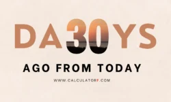 30 days ago from today